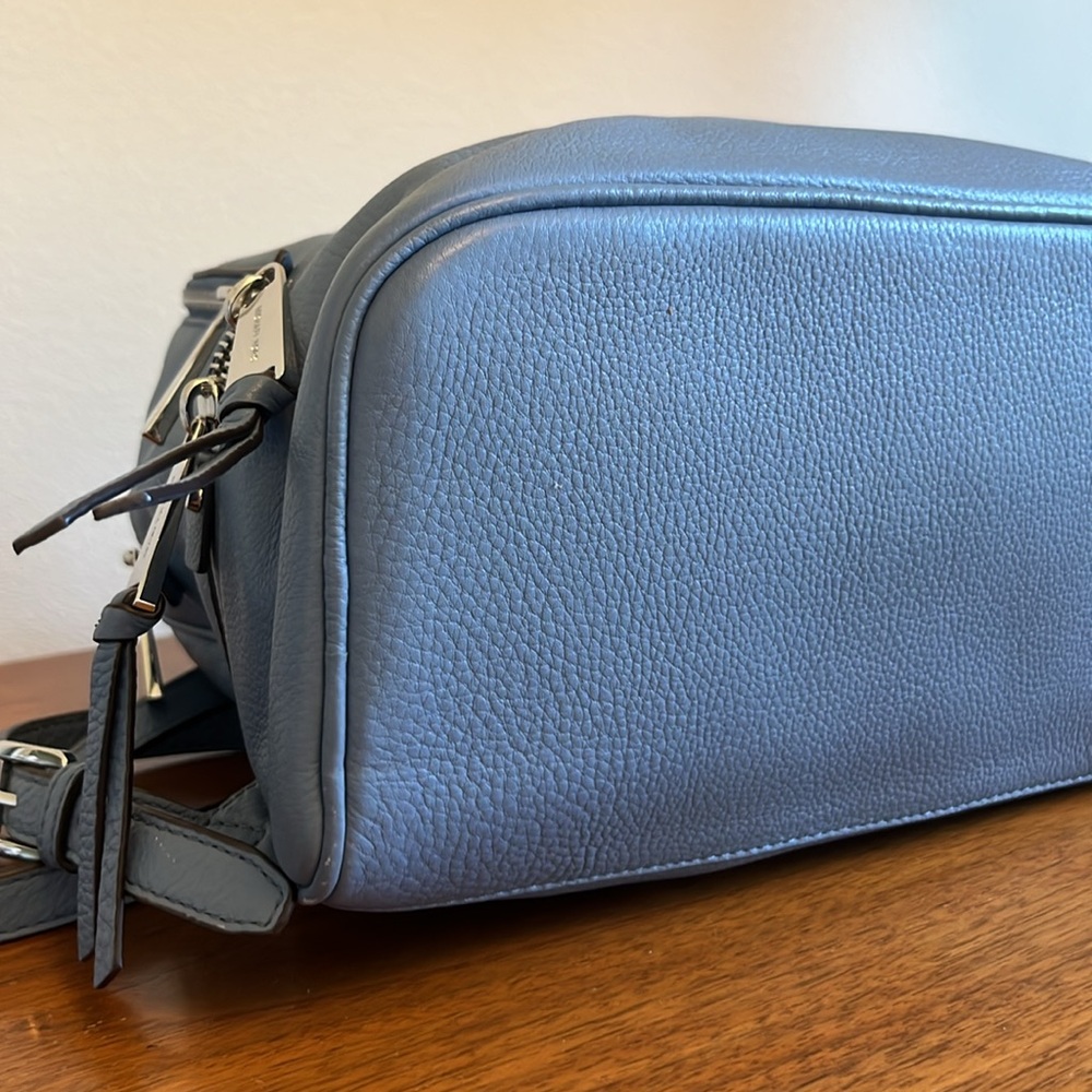 EUC Michael Kors Rhea Medium pebbled leather blue Backpack - Picture 7 of 11